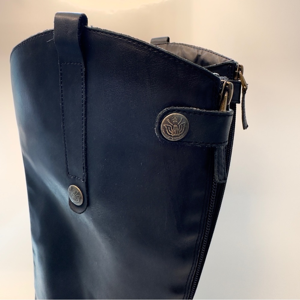 Sam Edelman Penny Black Leather Tall Military Riding Boots - Picture 4 of 8